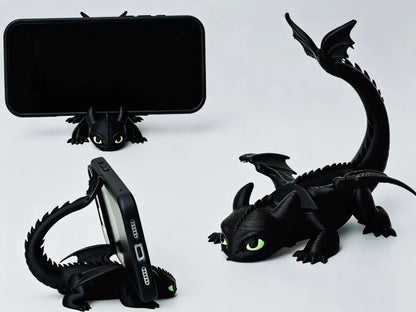 3D Baskı Ejderha Telefon Standı | Dekoratif Masaüstü Telefon Tutucu | Fantastik Karakter Figürü