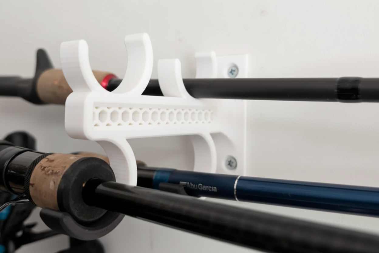 4'lü Olta Kamışı Duvar Askılığı – Fishing Rod Wall Hanger | Sağlam ve Düzenli Olta Saklama Standı