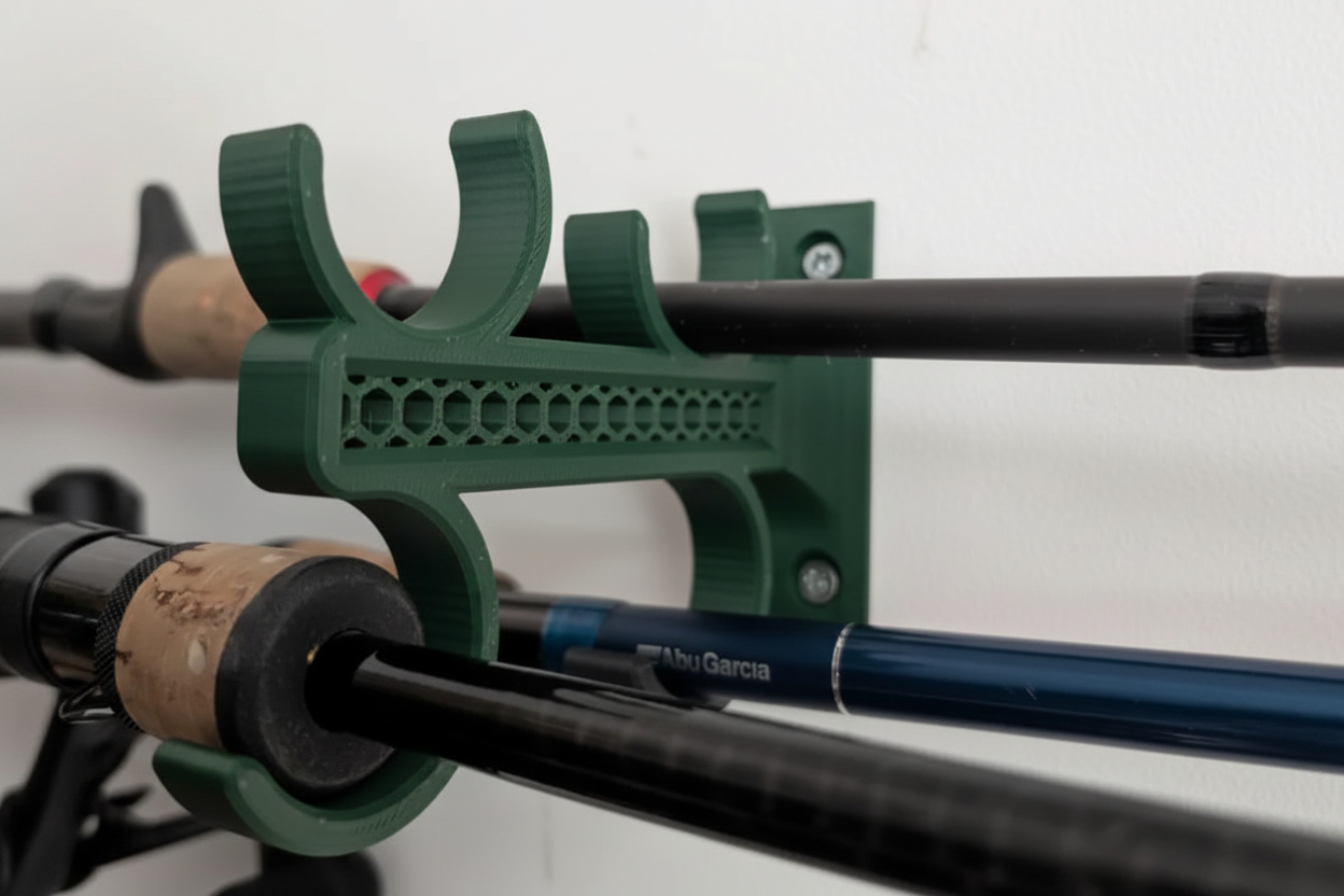 4'lü Olta Kamışı Duvar Askılığı – Fishing Rod Wall Hanger | Sağlam ve Düzenli Olta Saklama Standı