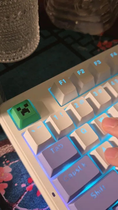 Minecraft Creeper Tuş Başlığı (Keycap) | Mekanik Klavye Tuşu | 4'lü Set