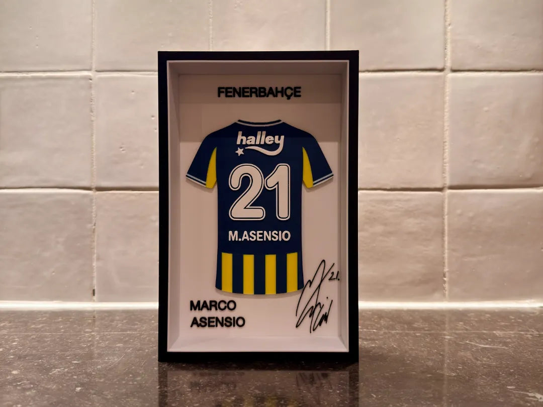 Marco Asensio Fenerbahçe Forma Çerçevesi – 3D Baskı Dekoratif Duvar ve Masaüstü Tablosu
