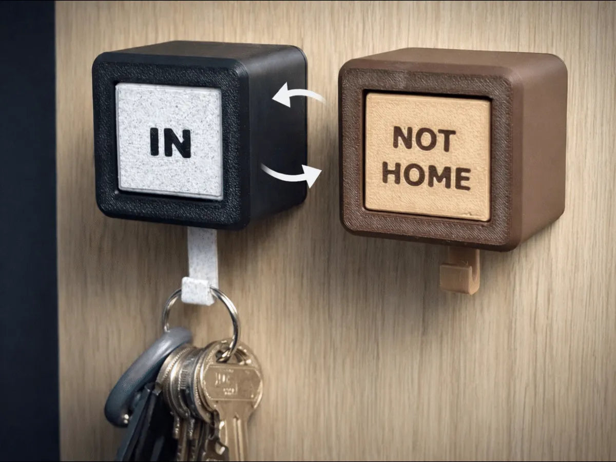 Akıllı Anahtar Askılığı – Döner Evde/Yok Göstergeli Anahtar Tutucu | Modern Key Holder