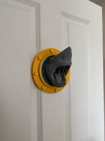 Köpek Balığı Lümbüz Duvar Dekoru – 3D Deniz Temalı Duvar Süsü