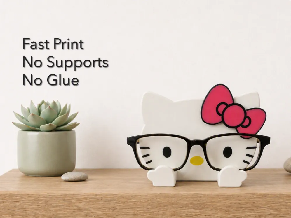 Hello Kitty Glasses Holder – Desteksiz ve Snap-Fit Gözlük Tutucu