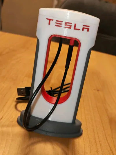Tesla Supercharger V3 USB-C Telefon Şarj Standı – Masaüstü Şarj İstasyonu