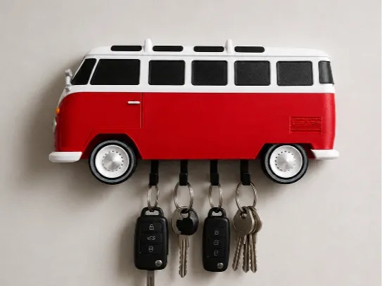 Volkswagen Combi Anahtarlık – Retro Minibüs Temalı 3D Baskı Anahtarlık