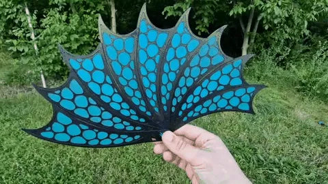 DrakeWing Katlanabilir Ejderha Kanadı Yelpaze | 3D Baskı Fantastik Dekoratif El Yelpazesi