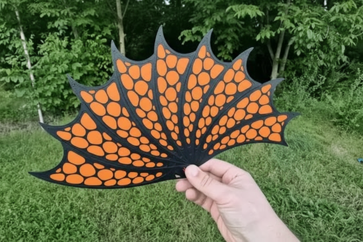 DrakeWing Katlanabilir Ejderha Kanadı Yelpaze | 3D Baskı Fantastik Dekoratif El Yelpazesi