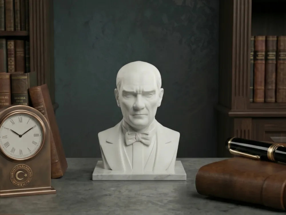 Atatürk Büstü – Dekoratif 3D Baskı Mustafa Kemal Atatürk Heykeli