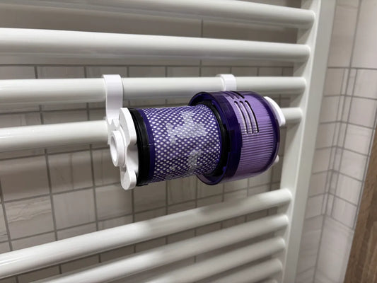 Dyson V12 Uyumlu Yedek Filtre Tutucu (Filter Holder) - Duvar Tipi Banyo ve Kiler Düzenleyici