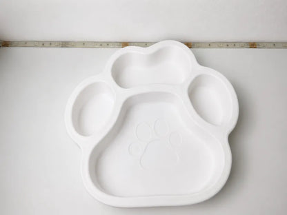Pati Şeklinde Evcil Hayvan Mama Kabı – Çok Bölmeli Kedi ve Köpek Besleme Tabağı