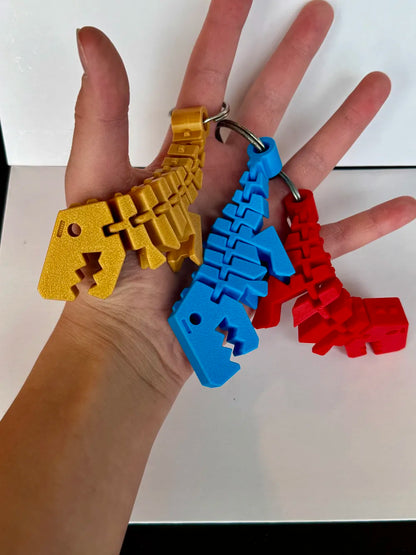 Flexi Rex Anahtarlık – Hareketli 3D Baskı Dinozor Anahtarlık