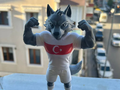 Türkiye Milli Takımı Kurt Maskotu – 3D Baskı Dekoratif Koleksiyon Figürü