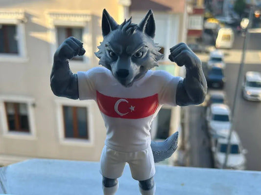 Türkiye Milli Takımı Kurt Maskotu – 3D Baskı Dekoratif Koleksiyon Figürü