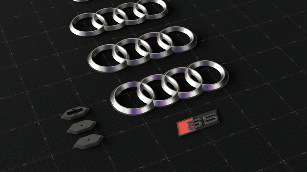 Audi RS Tarzı Petek Panjur Logo ve Logo Tutucu