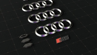 Audi RS Tarzı Petek Panjur Logo ve Logo Tutucu