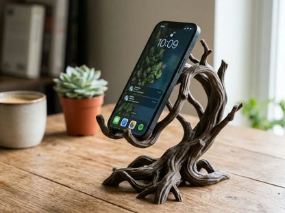 Branches Telefon Standı – Modern ve Dekoratif Masaüstü Telefon Tutucu