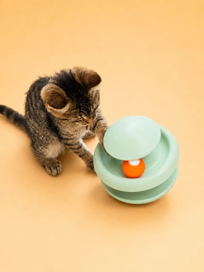 Hareketli Toplu Kedi Oyuncağı – 2 Döner Toplu İnteraktif Evcil Hayvan Oyuncağı