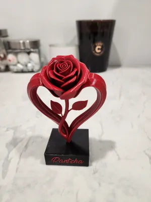 Sonsuz Gül Kalbi | Dekoratif 3D Baskı Eternal Rose Heart