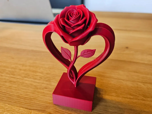 Sonsuz Gül Kalbi | Dekoratif 3D Baskı Eternal Rose Heart