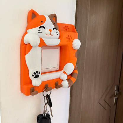 Sevimli Kedi Temalı Kumanda ve Anahtar Organizer