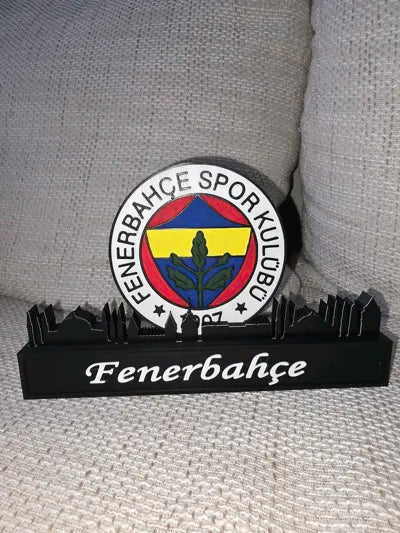 Fenerbahçe ve İstanbul Silüeti Dekoru – 3D Masaüstü ve Raf Süsü