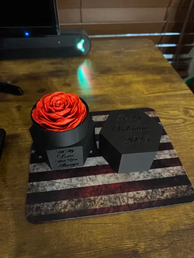 Sonsuz Gül Hediye Kutusu | Dekoratif 3D Baskı Takı ve Hatıra Kutusu