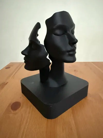 Duality Faces Sculpture – Minimalist Soyut Yüz Heykeli