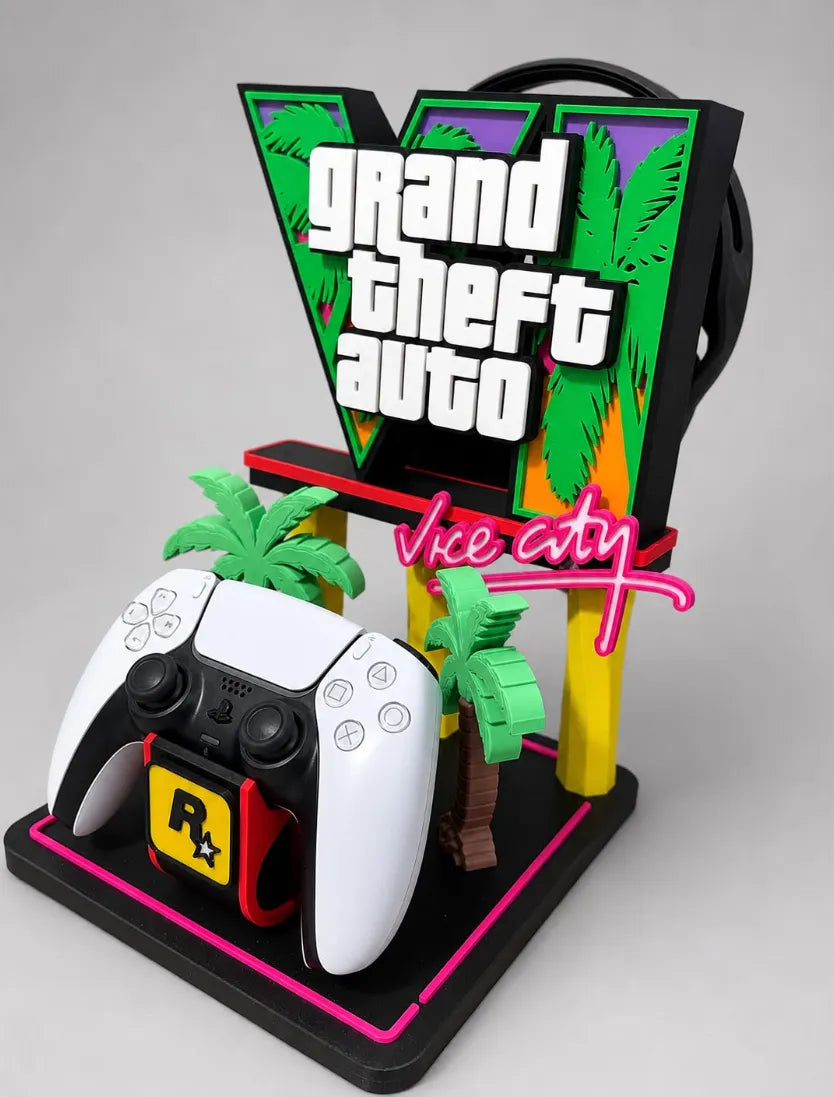 GTA VI Controller Holder for PS5 / Xbox – GTA 6 Temalı Oyun Kolu Standı