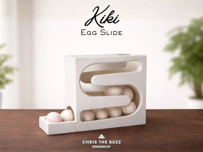Kiki Egg Slide – Yerçekimi Kontrollü Haşlanmış Yumurta Düzenleyici | Modern Yumurta Saklama Standı