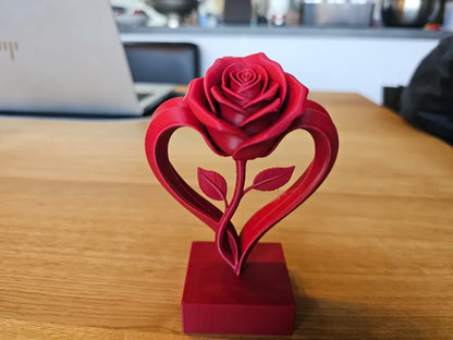 Sonsuz Gül Kalbi | Dekoratif 3D Baskı Eternal Rose Heart