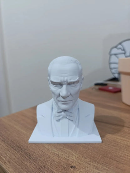 Atatürk Büstü – Dekoratif 3D Baskı Mustafa Kemal Atatürk Heykeli