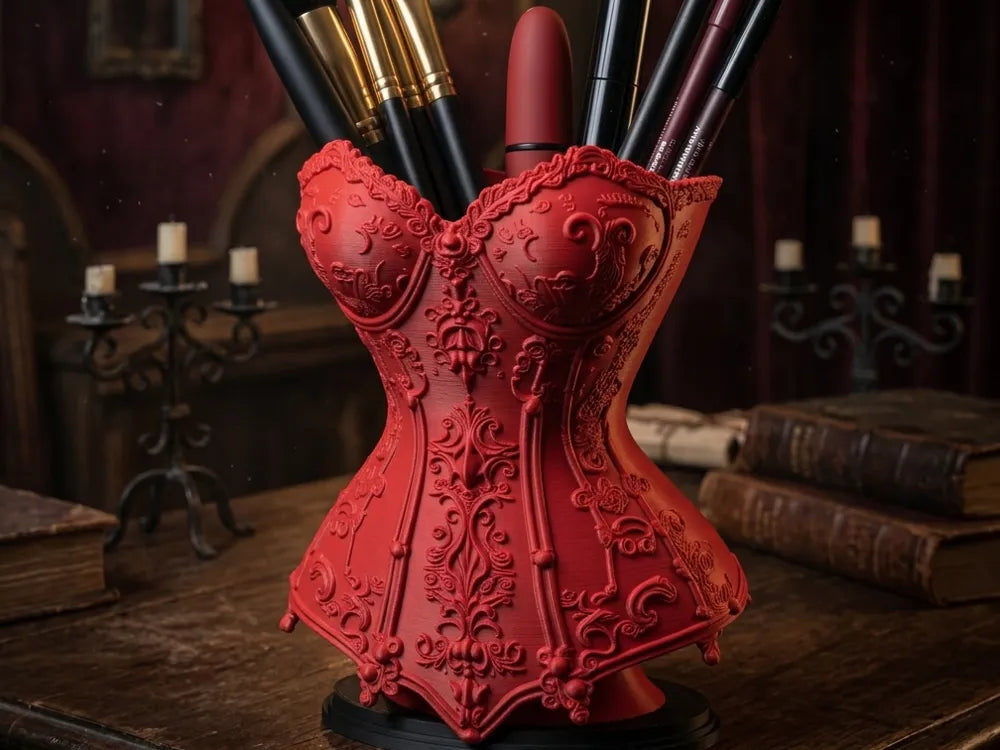 Venedik Gotik Korse Makyaj Organizeri – Dekoratif Masaüstü Düzenleyici