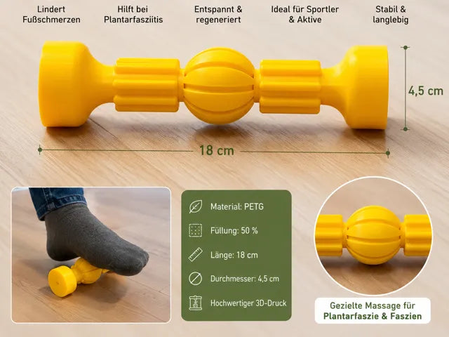 Plantar Bölge İçin Ayak Masaj Rulosu – Ergonomik Ayak Tabanı Masaj Aparatı