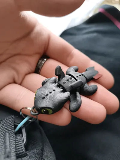 Dişsiz Flexi Ejderha Anahtarlık | Hareketli 3D Baskı Figür | Çocuklar ve Çiftler İçin