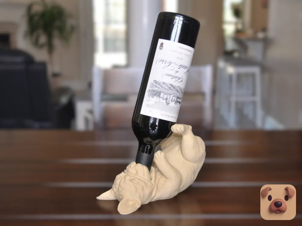 French Bulldog Wine Bottle Holder – French Bulldog Tasarımlı Şarap Şişesi Standı