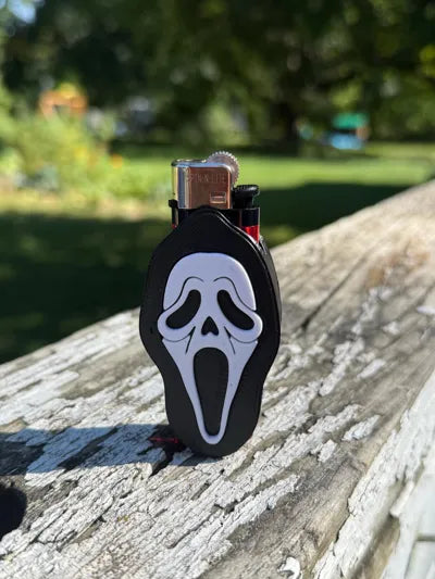 Scream Çakmak Kılıfı – Korku Temalı Dekoratif BIC Çakmak Kılıfı | İkonik Maske Tasarımlı Şık Aksesuar