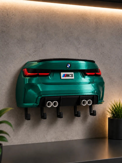 BMW M3 G80 Duvar Tipi Anahtar Askılığı – 5 Kancalı Otomobil Dekoru