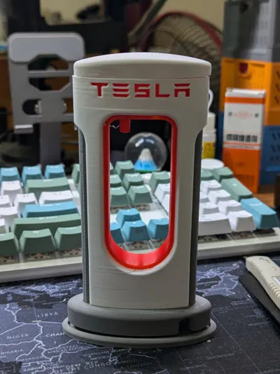 Tesla Supercharger V3 USB-C Telefon Şarj Standı – Masaüstü Şarj İstasyonu