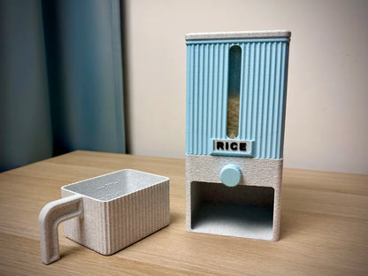 İris Mekanizmalı Gıda Dispenseri | 1 Litre 3D Baskı Kuru Gıda Saklama Kabı