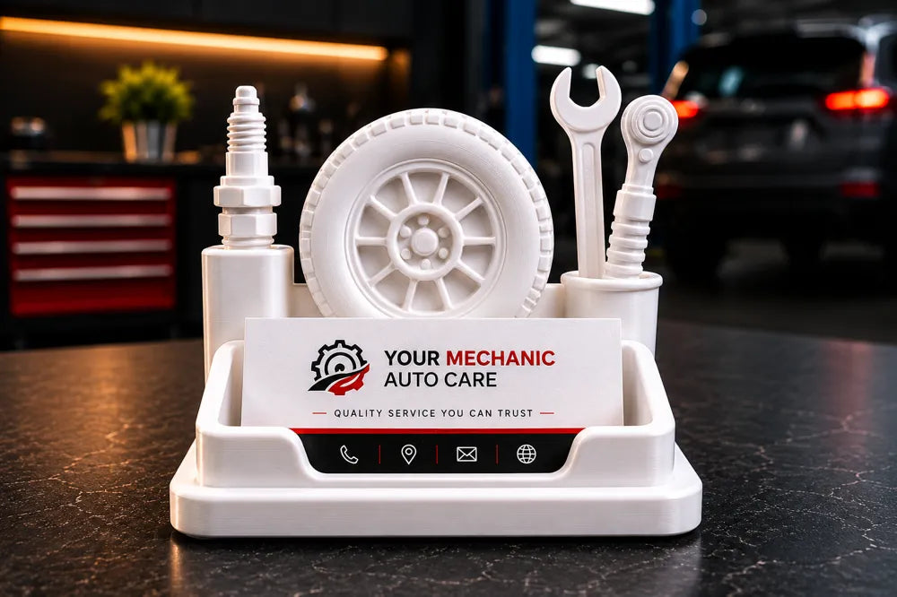 Mekanik Temalı Kartvizitlik – Otomotiv ve Servis Masası Kartlık