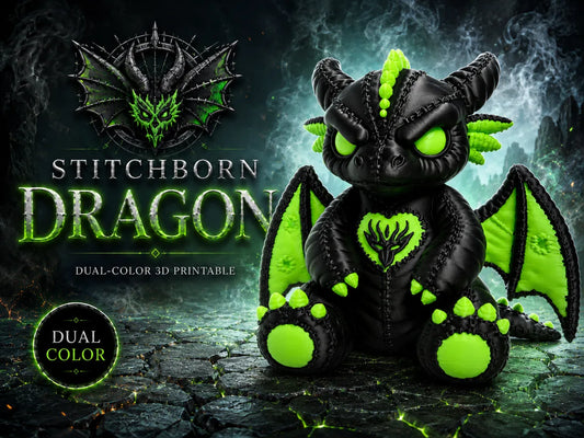 Stitchborn Ejderhası – Karanlık Peluş Koruyucu Dekoratif Figür