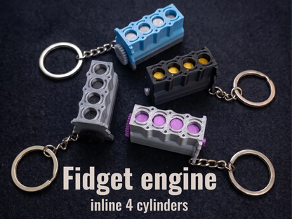 3D Baskı Mini Sıralı 4 Silindir Motor Modeli | Hareketli Pistonlu Mekanik Motor Maketi | Eğitim ve Masaüstü Dekoru