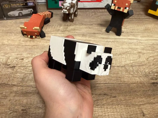 Minecraft Esintili Panda Figürü